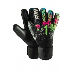 Guantes de portero Rinat Asimetrik Training Spine Negro azul rosa