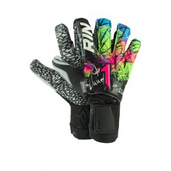 Guantes de portero Rinat Asimetrik Spine Prime Negro Verde Azul Rosa