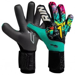 Guantes de portero Rinat Asimetrik TX Pro Rosa Verde Amarillo